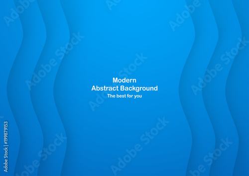Abstract blue curve background with copy space for white text. Modern template design for cover, brochure, web banner and magazine.
