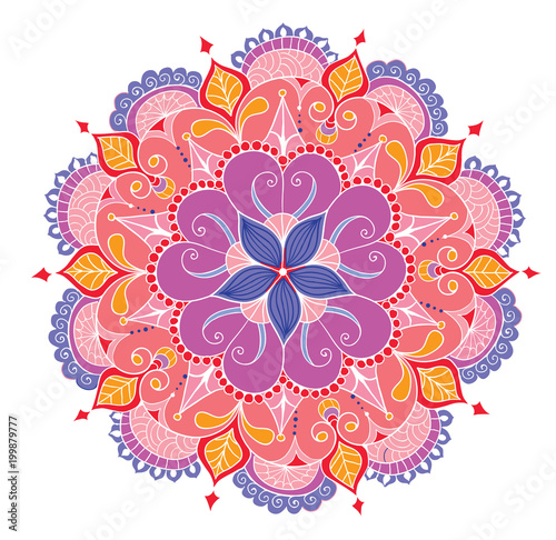 decorative floral colored mandala