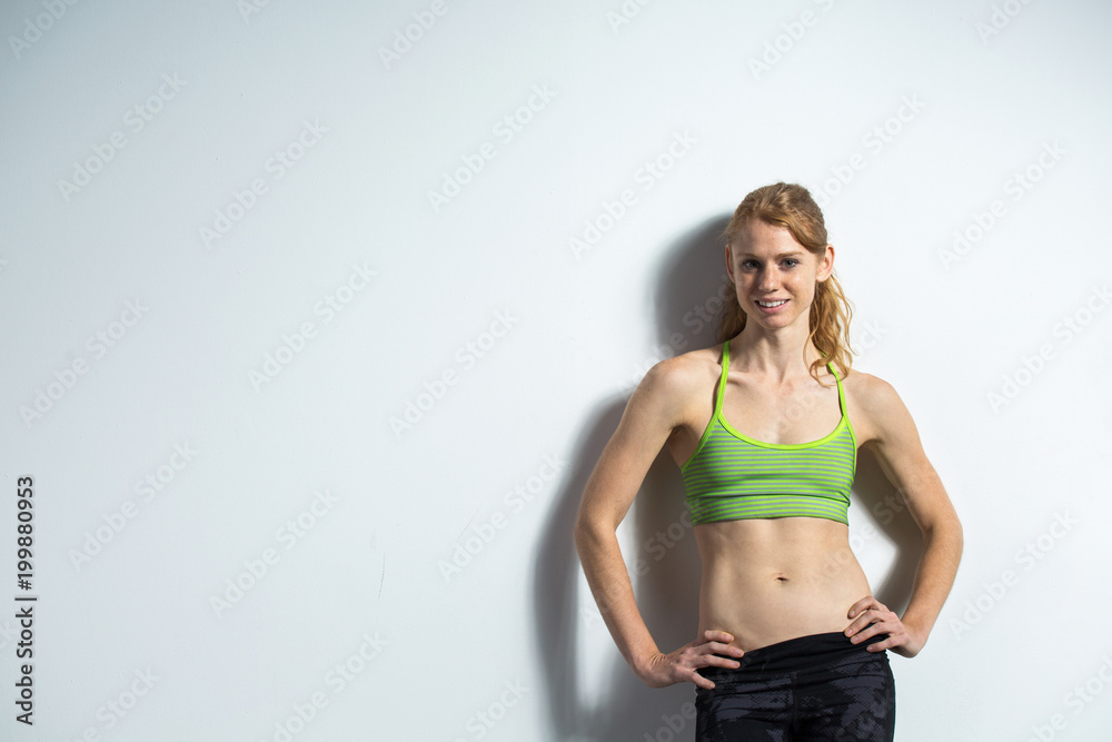 Healthy fit woman exercising. Healthy fit woman exercising.