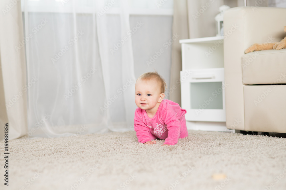 Baby eight months in the room Baby eight months in the room