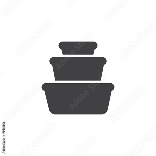 Plastic food containers vector icon. filled flat sign for mobile concept and web design. Cookware pots solid icon. Symbol, logo illustration. Pixel perfect vector graphics