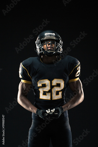 African American football player.
