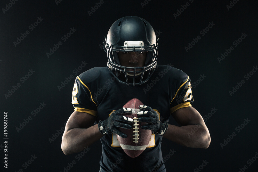African American football player.