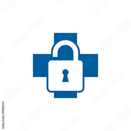 Lock Medical Logo Icon Design