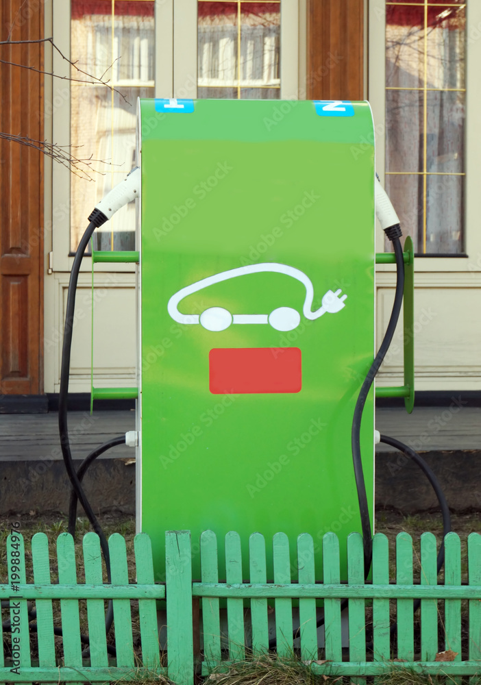 Electric car chargin station.