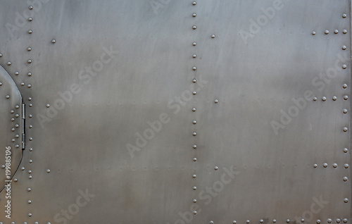 Metal surface of military aircraft.