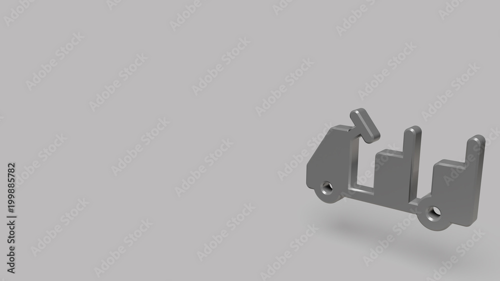 3D Icon of car trolley isolated on a grey background. 3D Icon of car trolley isolated on a grey background.
