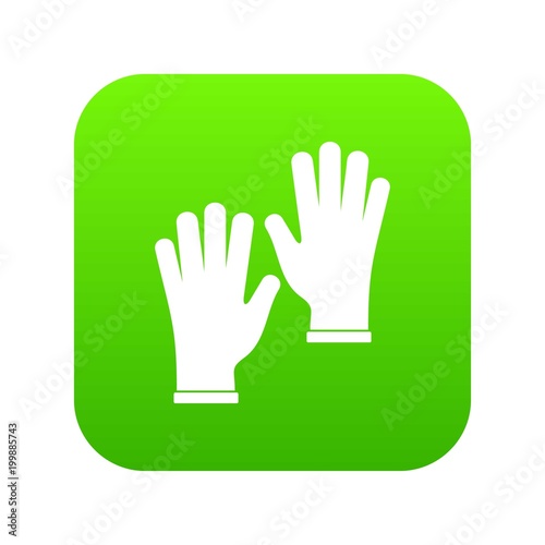 Medical gloves icon digital green