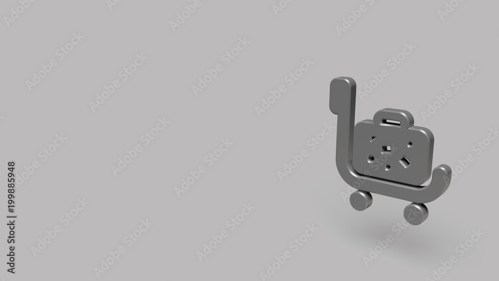 3D Icon of luggage isolated on a grey background. 3D Icon of luggage isolated on a grey background.