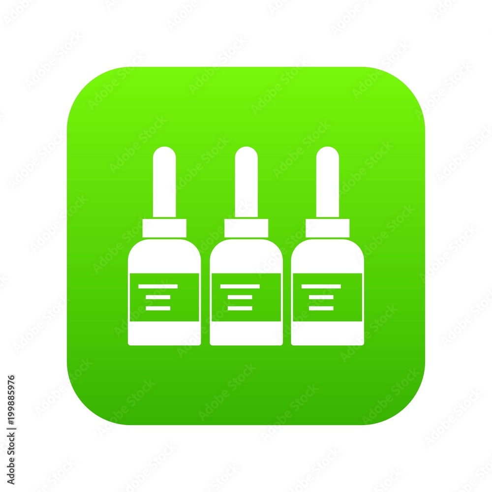 Three tattoo ink bottles icon digital green Three tattoo ink bottles icon digital green