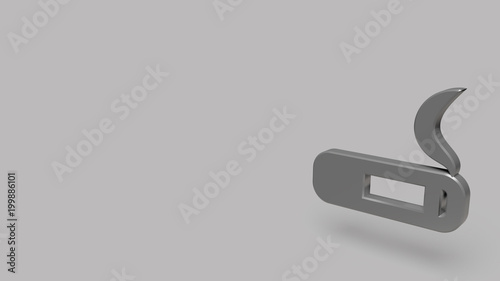 3D Icon of smoking isolated on a grey background.