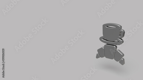 3D Icon of snacks sign isolated on a grey background.