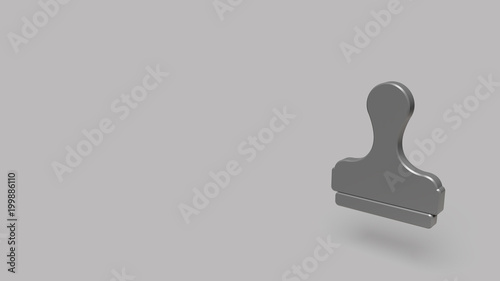 3D Icon of stamp isolated on a grey background.