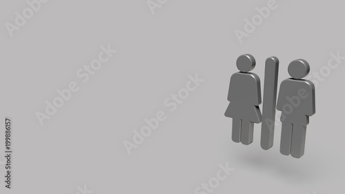 3D Icon of toilet isolated on a grey background.