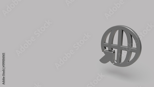 3D Icon of globe isolated on a grey background.