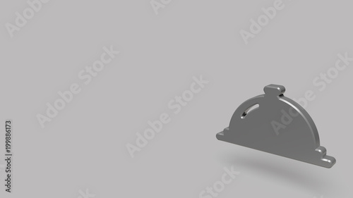 3D Icon of tray isolated on a grey background.