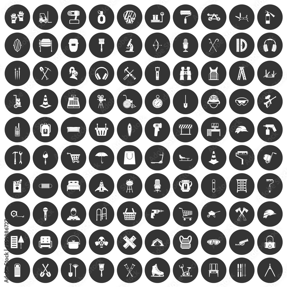 100 outfit icons set black circle 100 outfit icons set black circle