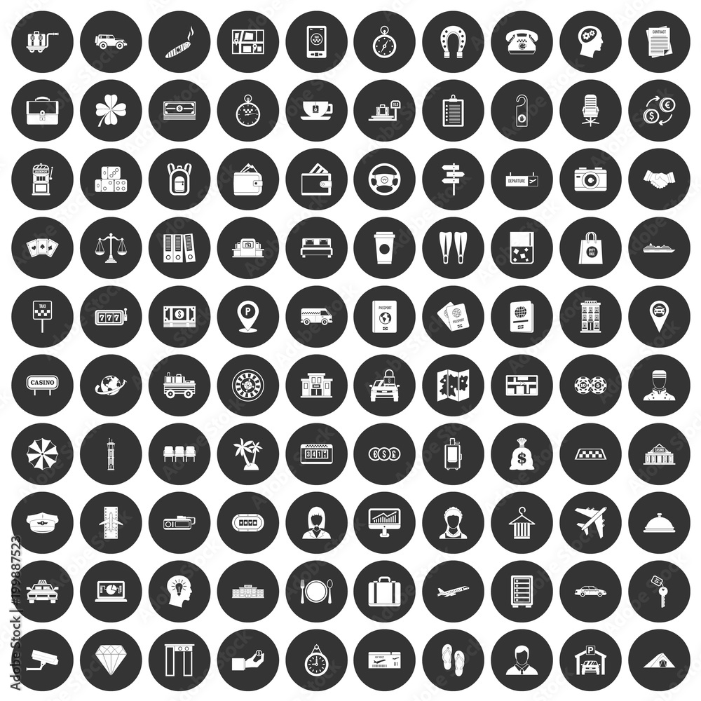 100 paying money icons set black circle 100 paying money icons set black circle