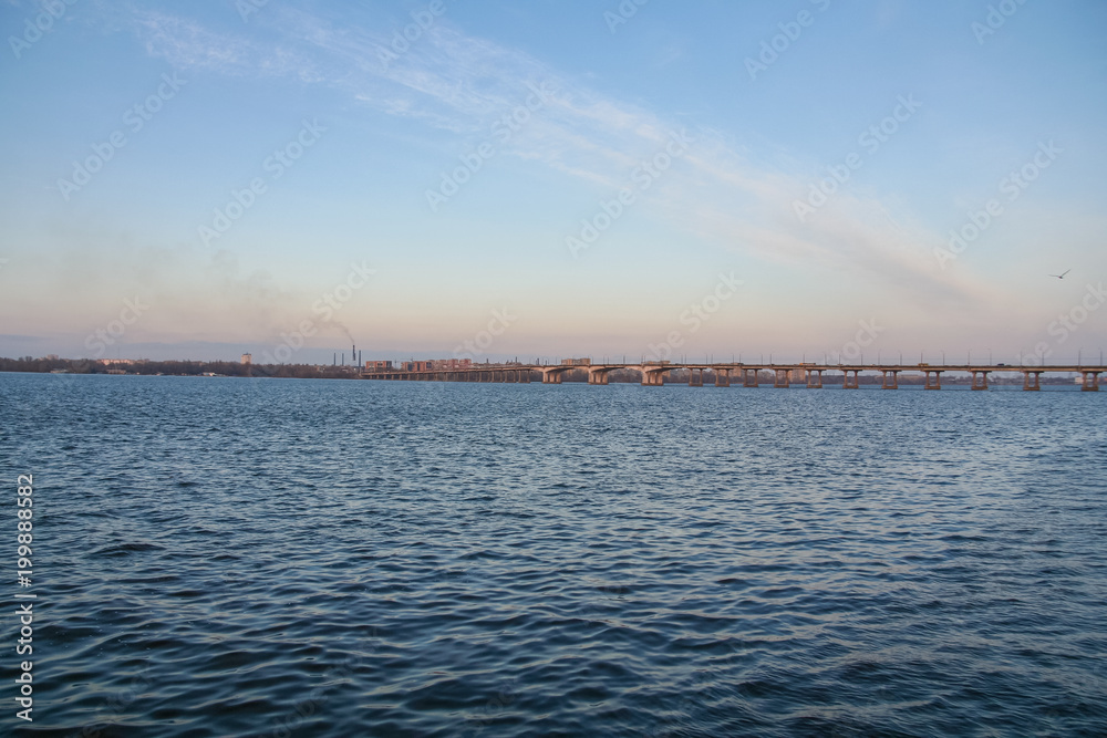 Automobile bridge across the Dnieper