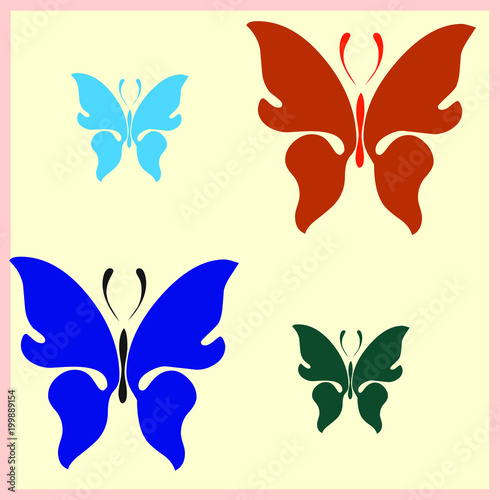 icon  beautiful  buterfly  set  insect  butterfly  colorful  exotic  animal  fly  abstract  vector  tattoo  graphics  element  background  feather  white background  decoration  beauty  illustrated  d