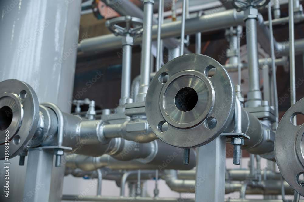 Obraz premium System of industrial cryogenic pipelines.