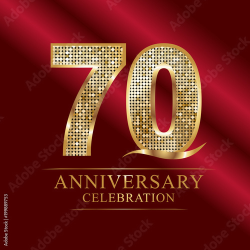 anniversary celebration logotype. 70th anniversary logo.disco numbers.