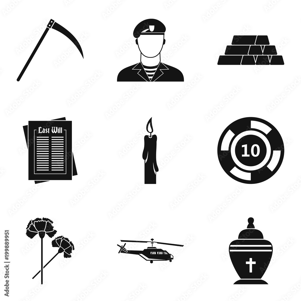 Φωτογραφία Military contingent icons set, simple style