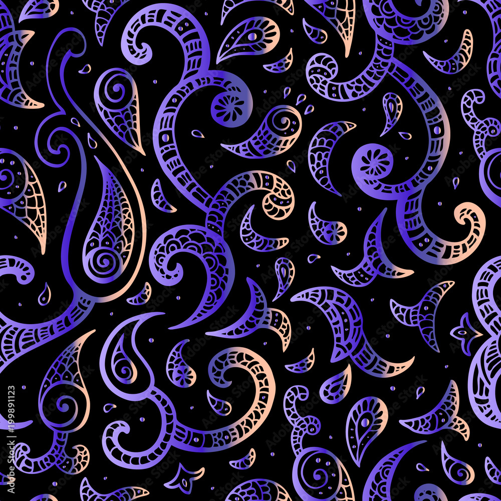 Paisley background. Hand Drawn ornament. Vector illustration