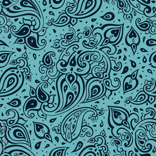 Paisley background. Hand Drawn ornament. Vector illustration