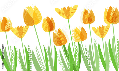Abstract bright spring, floral pattern