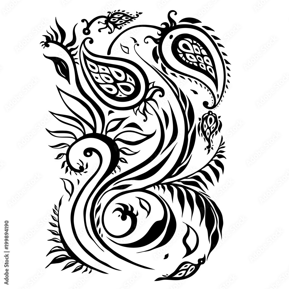 Paisley. Hand Drawn Boho ornament. Vector illustration Paisley. Hand Drawn Boho ornament. Vector illustration