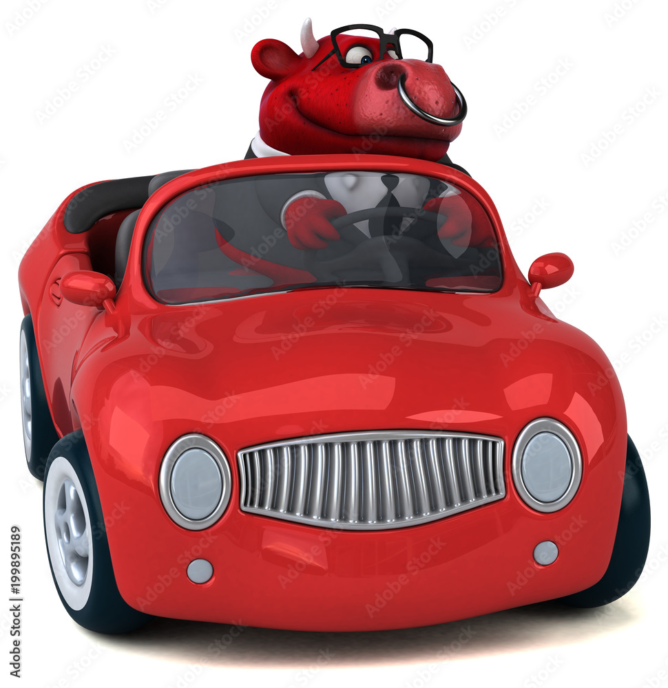 Fun bull - 3D Illustration Fun bull - 3D Illustration