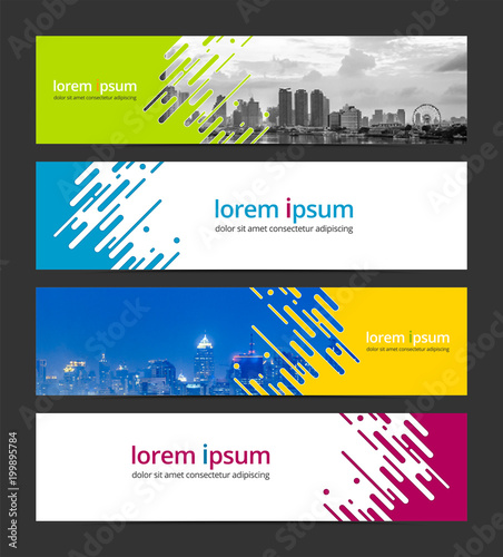 Abstract background banner design template. Corporate business web banner advertising set. Infographic design elements. Sample image with Gradient Mesh EPS10. photo