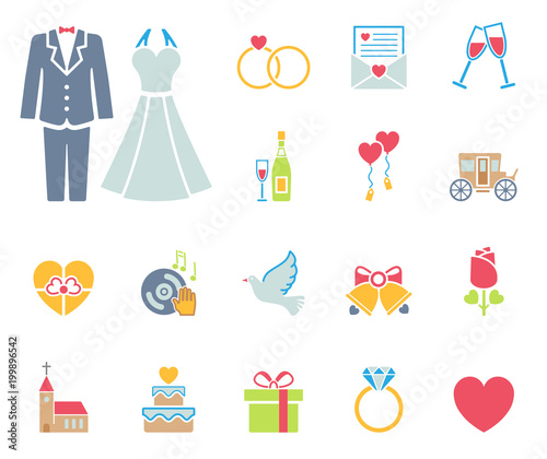 Hochzeit Iconset - Farbe