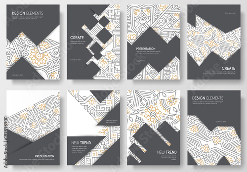 Abstract vector brochure cards set. Print art template of flyear, magazines, posters, book cover, banners. Colorful design invitation concept  background. Layout ornament illustrations modern page