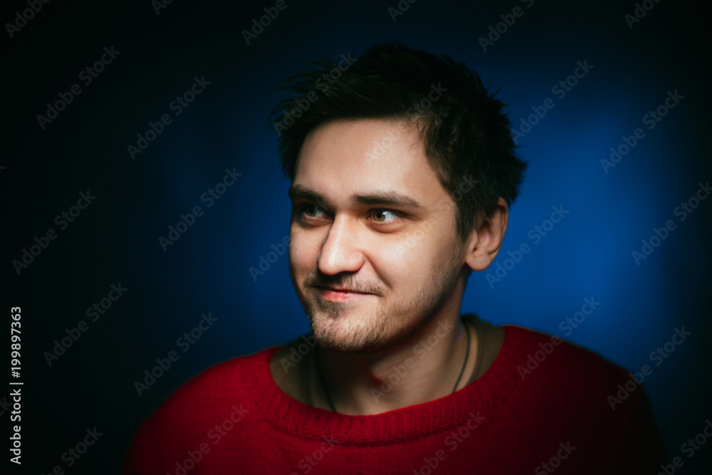 emotional young man photo in studio