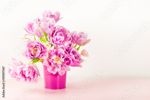Wallpaper Mural Beautiful Bunch of Peony Style Tulips on the Pink Pot Torontodigital.ca