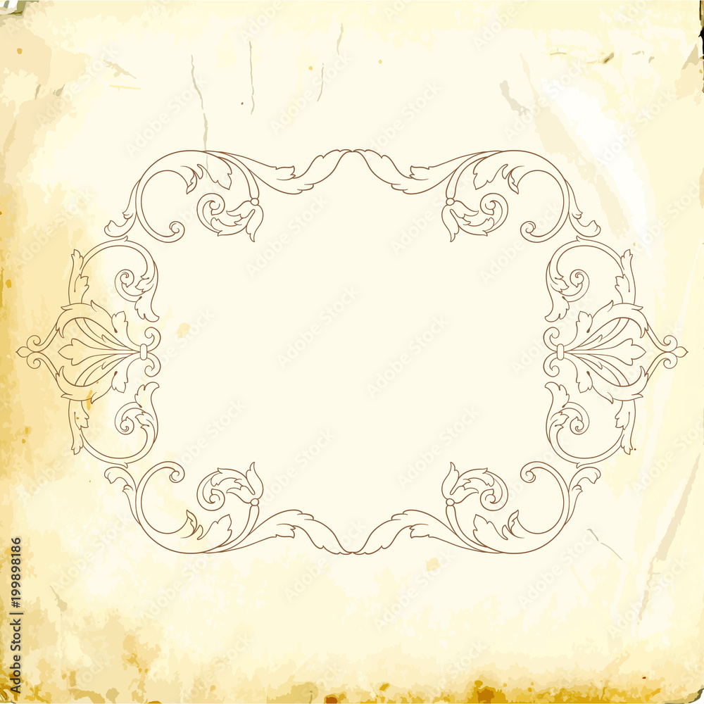 Fototapeta premium Vector baroque of vintage elements for design.
