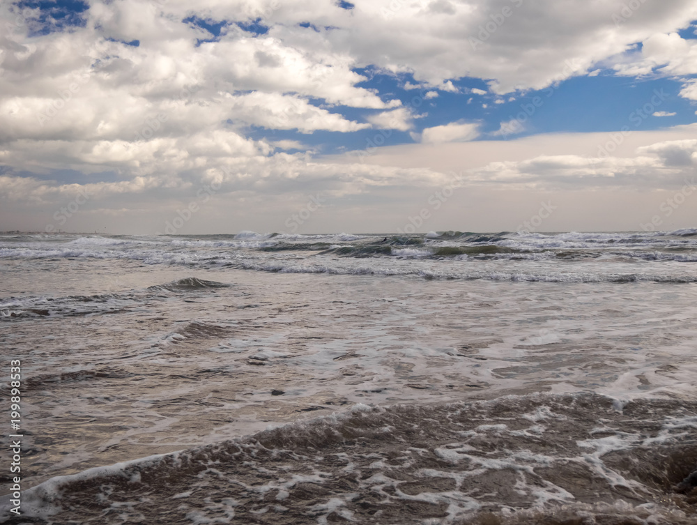 Castelldefels beach after a stormy day