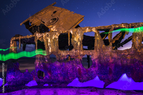 Shipwreck of HMQS Gayundah at Woody Point, Queensland, Australia. photo