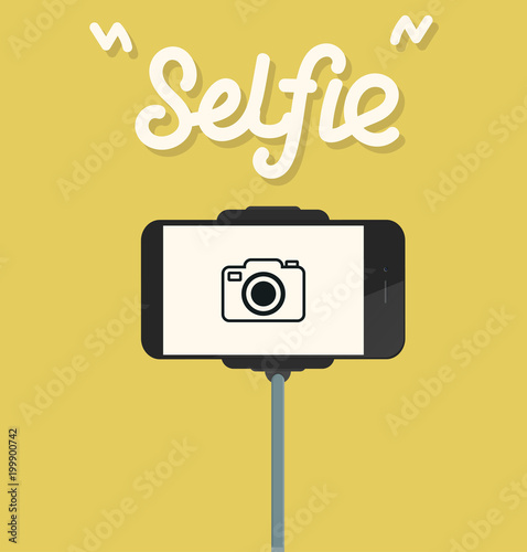 camera smartphone  selfie  flat illustration