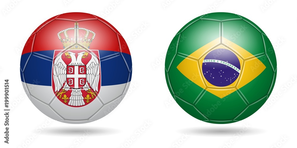 Obraz premium Football. 2018. Serbia, Brazil