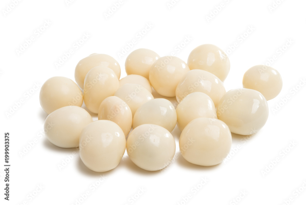 nuts in white chocolate isolated