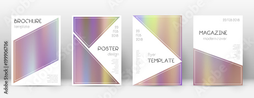Flyer layout. Triangle tempting template for Brochure, Annual Report, Magazine, Poster, Corporate Presentation, Portfolio, Flyer. Beautiful bright hologram cover page.