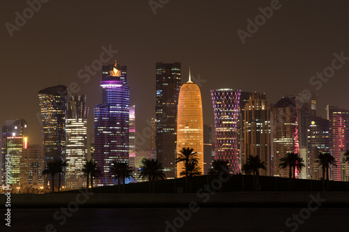Illuminated buildings of huge city