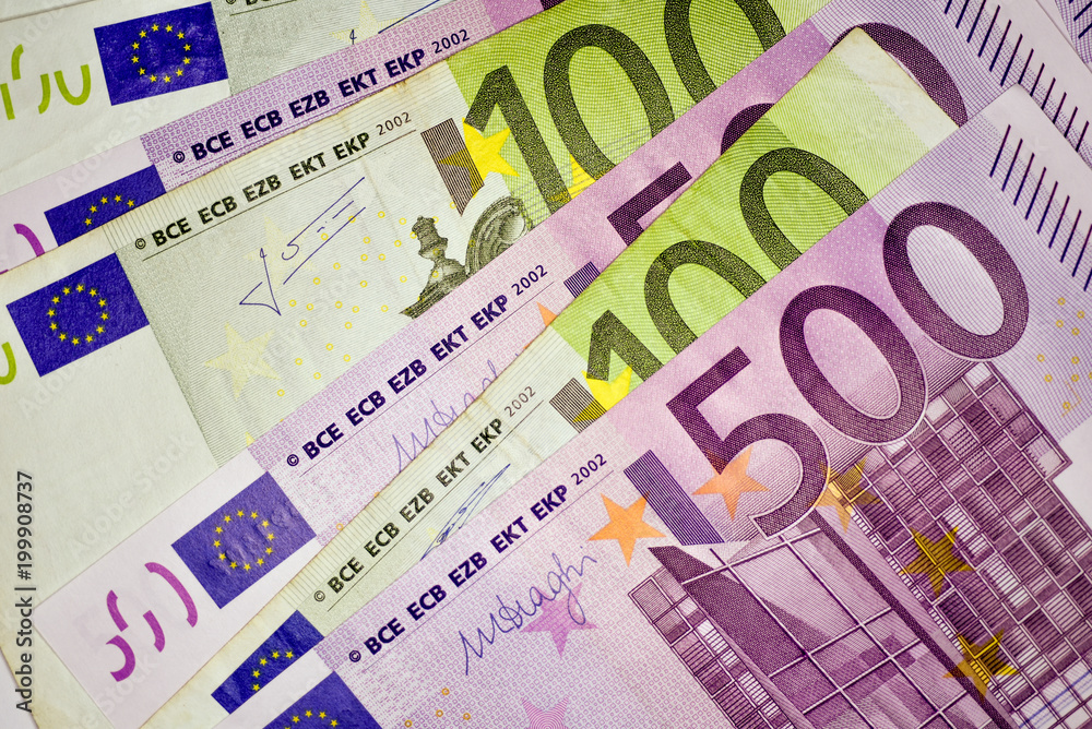 Close-up Euro currency note, European Union currency Close-up Euro currency note, European Union currency