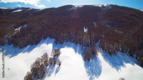 Aerial video of Campo Felice, Lazio in winter photo