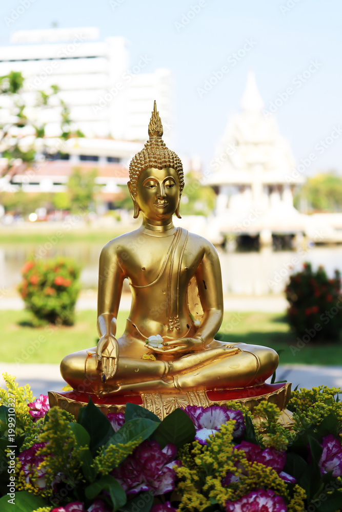 Buddha statue thai traditional belive for pouring water pray and prosperity in Songkran water festival at Thailand. Buddha statue thai traditional belive for pouring water pray and prosperity in Songkran water festival at Thailand.