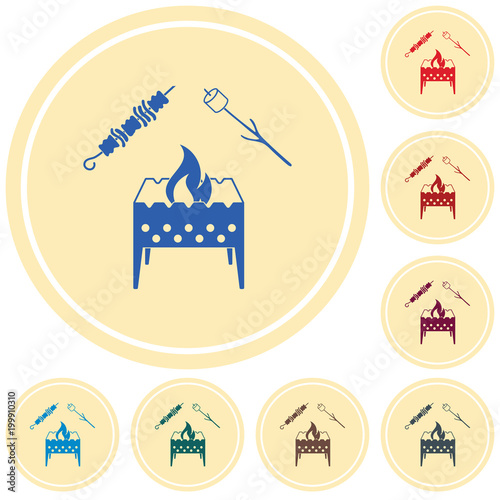 Brazier, zephyr and kebab icon