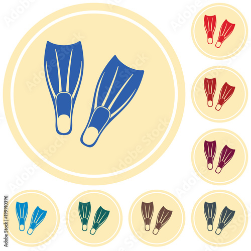 Diving flippers icon